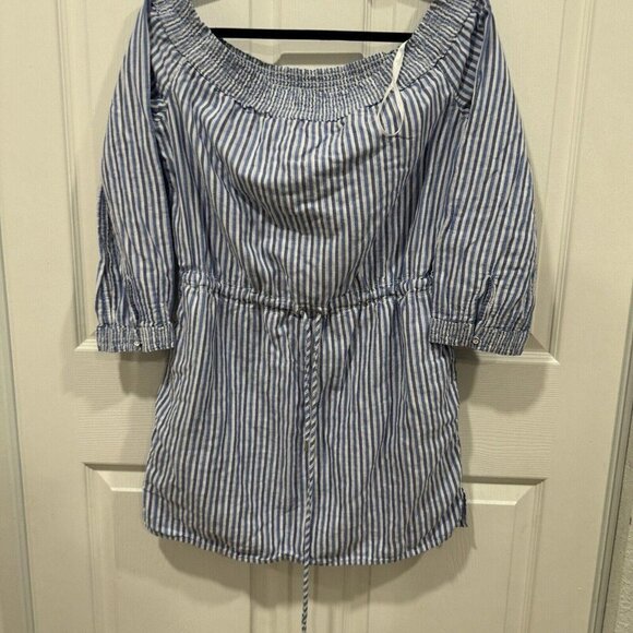 Rag & Bone/Jean Womens S Drew Poplin Off-the-Shoulder Drawstring Dress - Picture 3 of 12